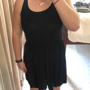 Black cotton dress, criss-cross back